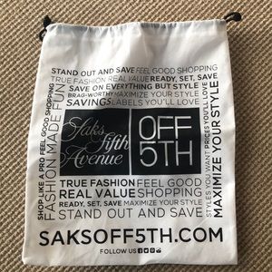 NWOT Saks Off Fifth reusable drawstring/dust bag